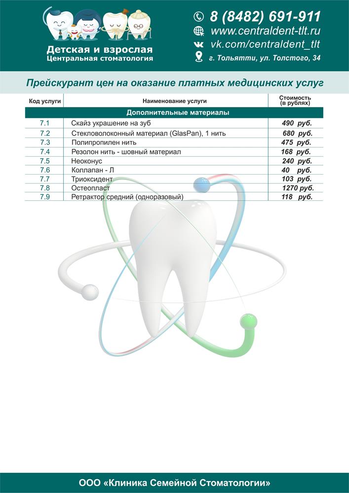 Центральная стоматология прайс